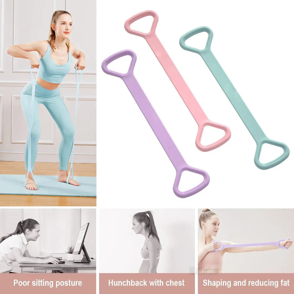 Yoga Fitness Resistance Band, Arm Back Training Elastic Ropes - Pure Barre Workout Chest Arm And Shoulder Stretch Bands Exercise Equipment For Physical Therapy,Yoga,Pilates,Stretching Bpower Fitness