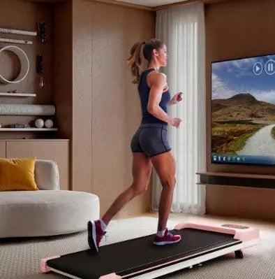 Folding Under Desk Walking Pad Treadmill With Adjustable Incline, 1-6 Km H Low Noise For Home  Office, LED Display, Magnetic Remote Control, Transport Wheels  Plug, Black. Bpower Fitness