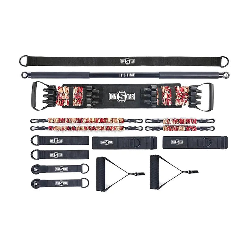 High Quality Latex Resistance Bands Set With Workout Bar Workout Bench Adjustable Home Exercise Bpower Fitness