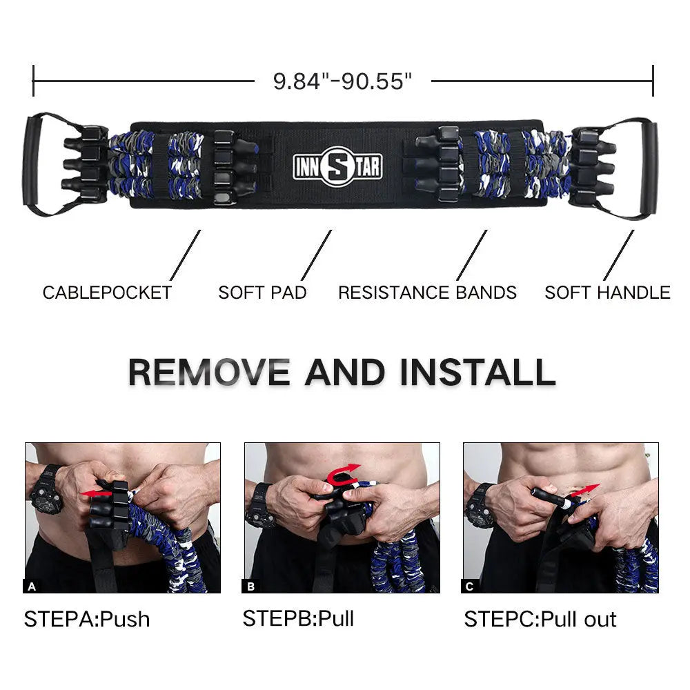 High Quality Latex Resistance Bands Set With Workout Bar Workout Bench Adjustable Home Exercise Bpower Fitness