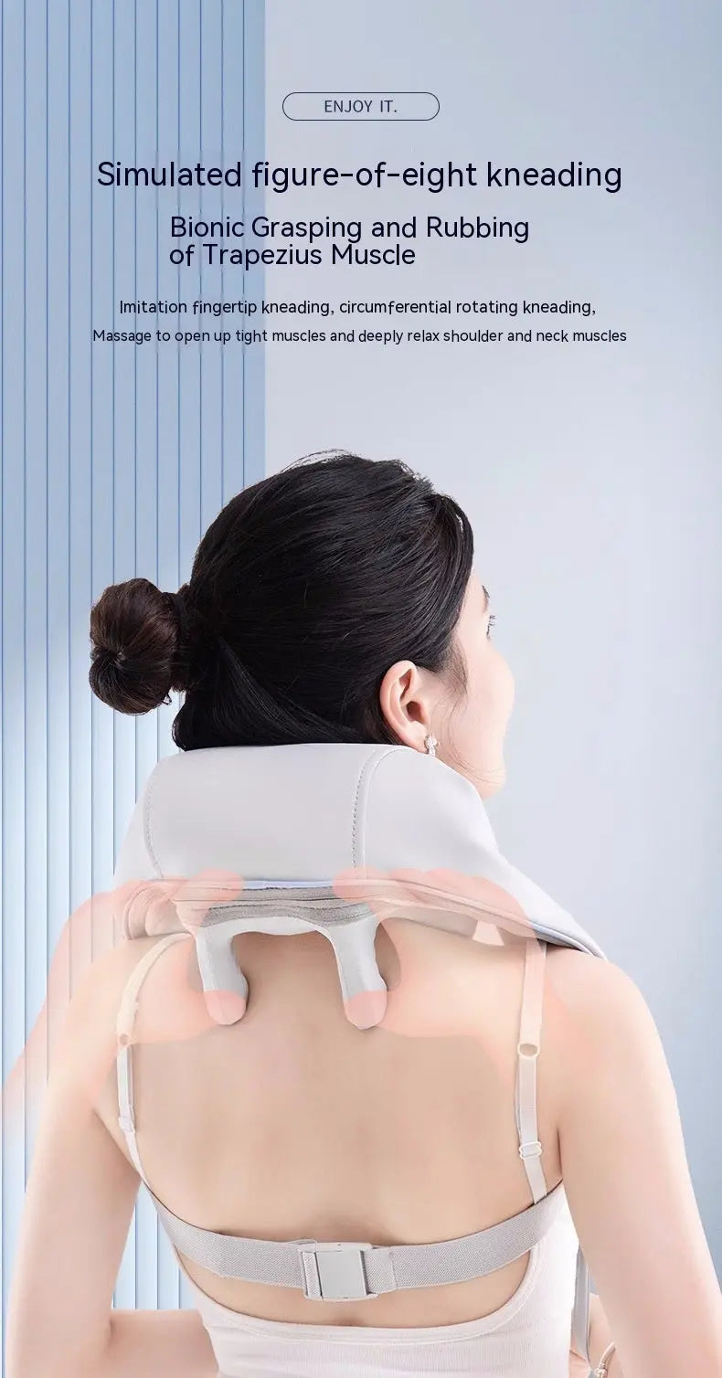 Cervical Oblique Muscle Massager Shoulder Hot Compress Rechargeable Massage Shawl Neck Bpower Fitness