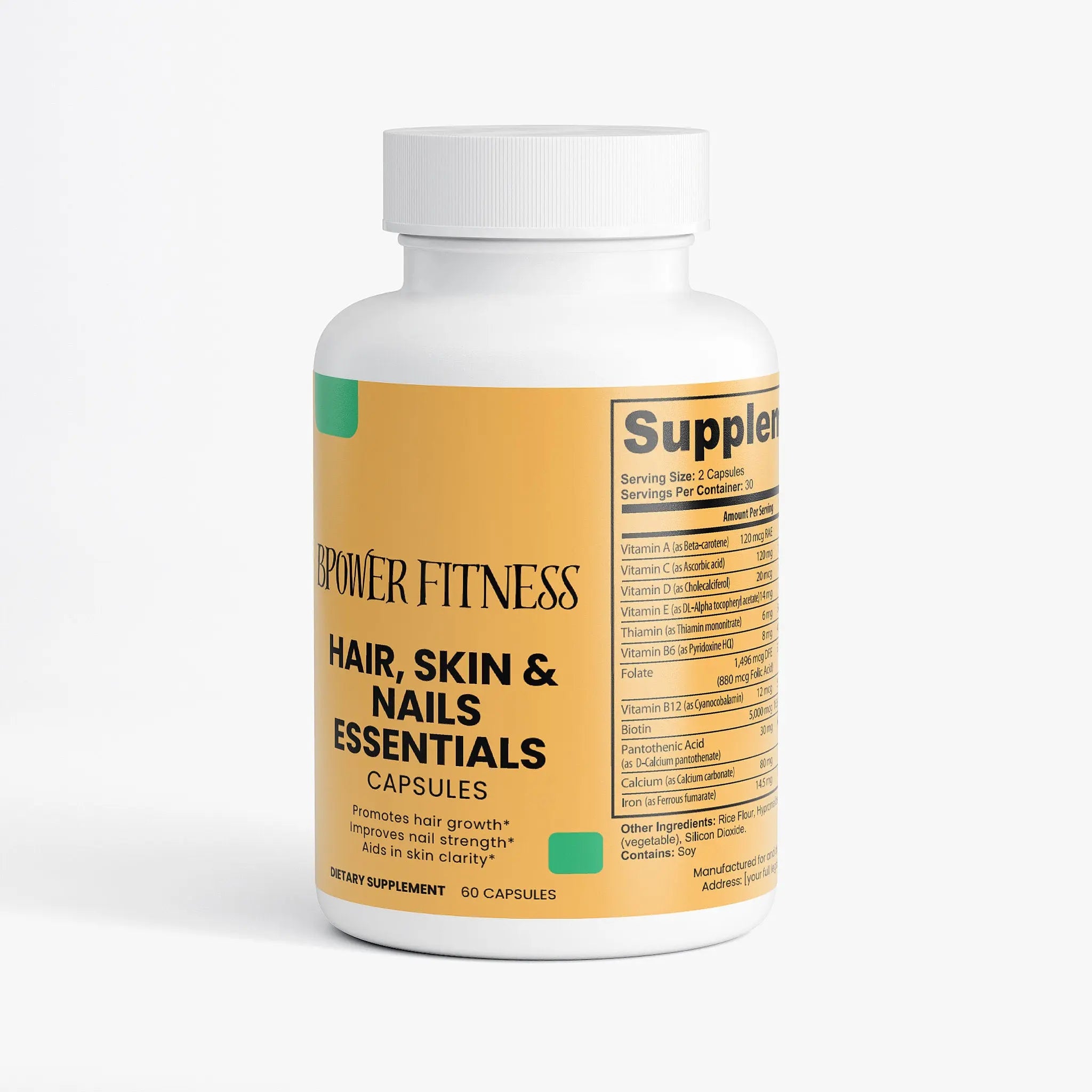 Hair Skin Nails Supplement - Beauty Vitamins with Biotin | Bpower Fitness Bpower Fitness