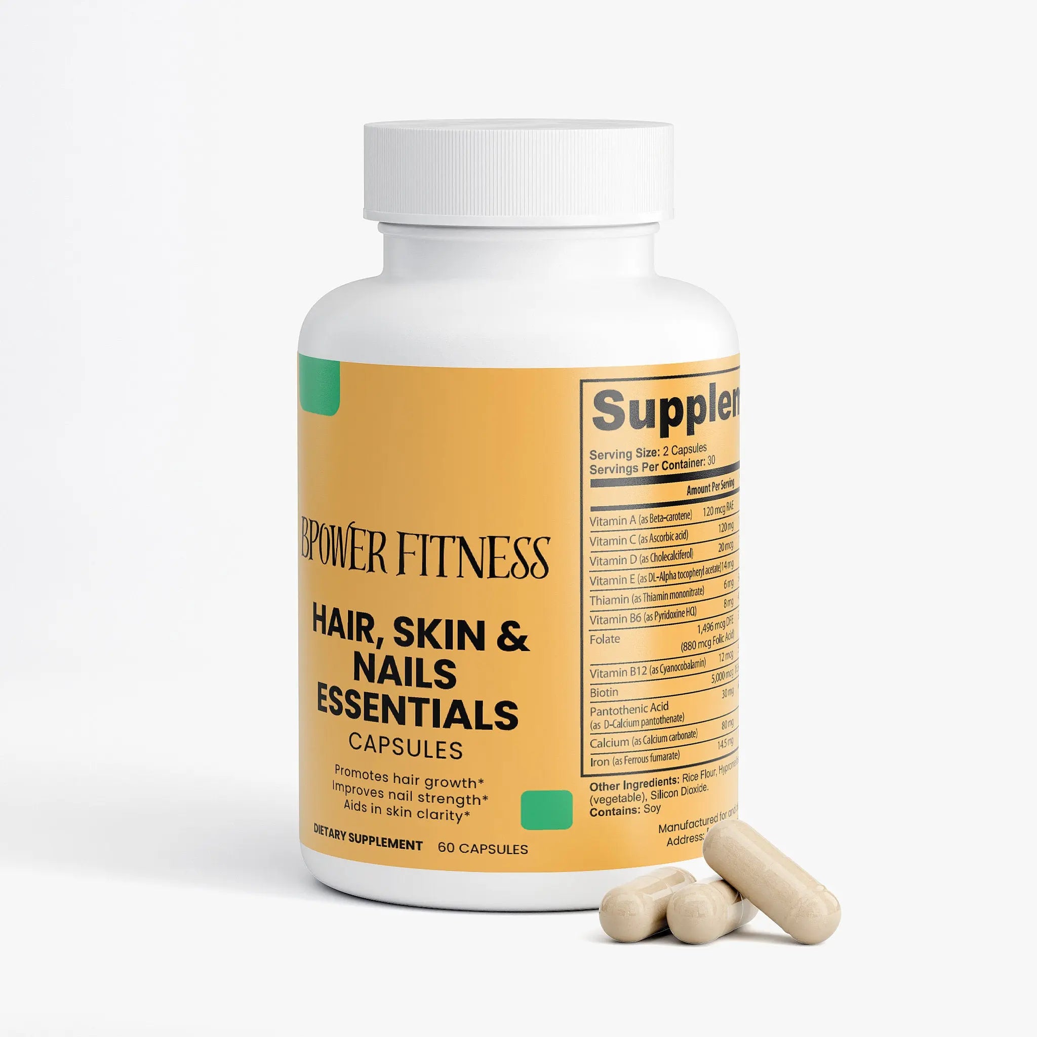Hair Skin Nails Supplement - Beauty Vitamins with Biotin | Bpower Fitness Bpower Fitness