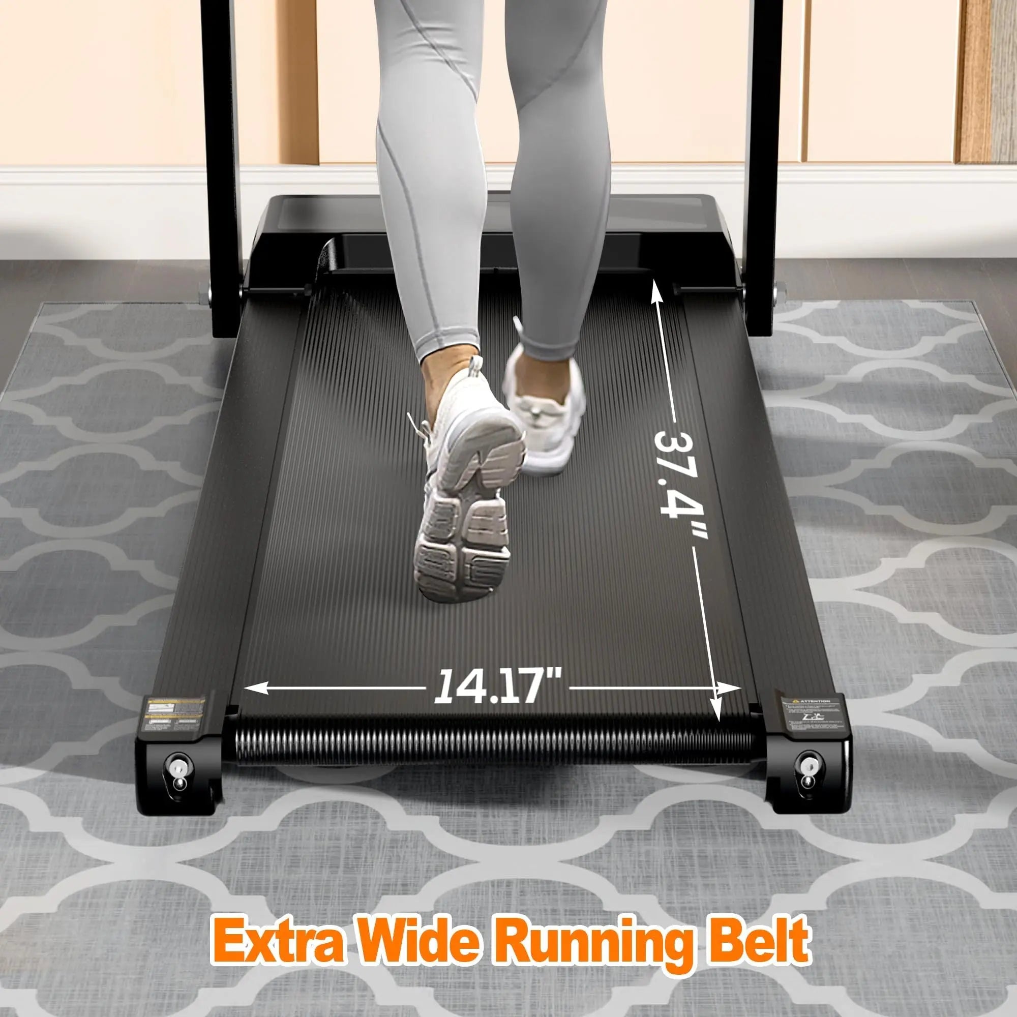 Quiet Folding 2.5 HP Treadmill With LED Display, Cup Holder And Safety Key Bpower Fitness