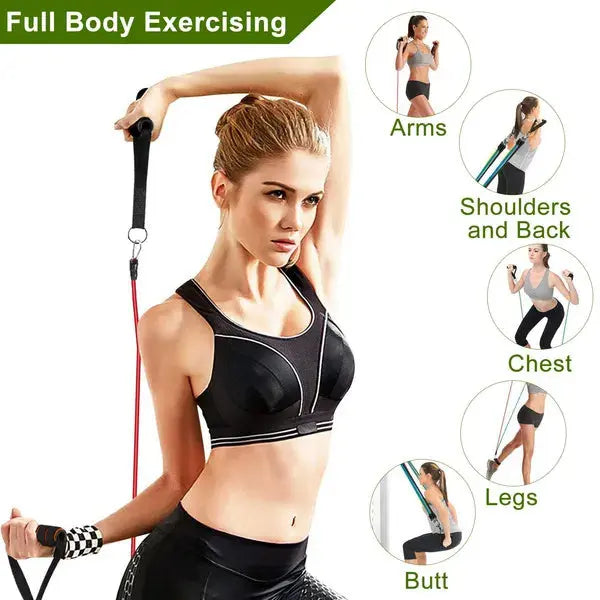 11Pcs Resistance Bands Set Fitness Workout Tubes Exercise Tube Bands Bpower Fitness