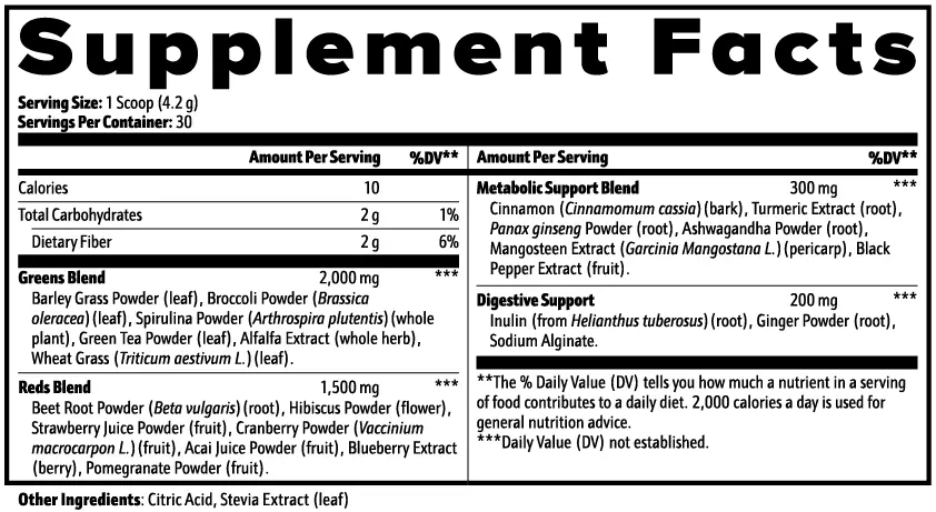 Greens Superfood Powder - Organic Green Superfood Supplement Bpower Fitness