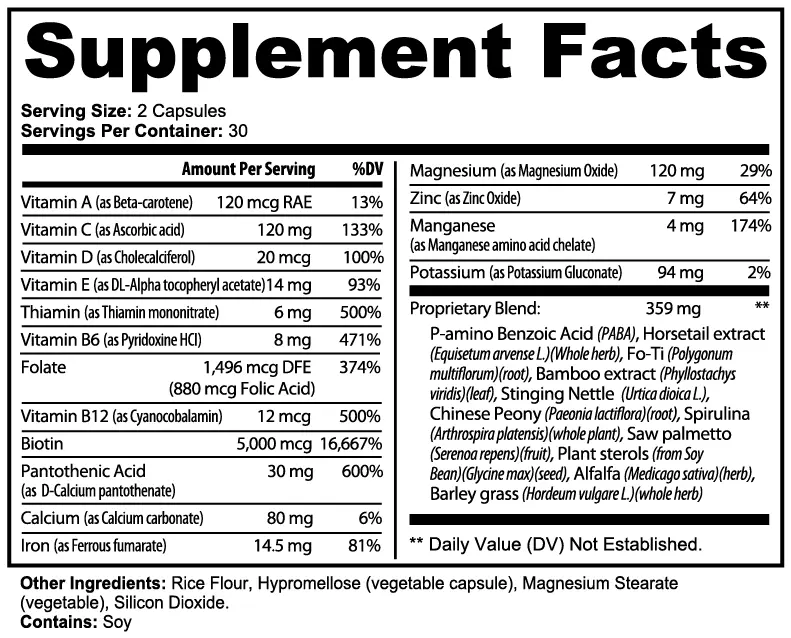 Hair Skin Nails Supplement - Beauty Vitamins with Biotin | Bpower Fitness Bpower Fitness