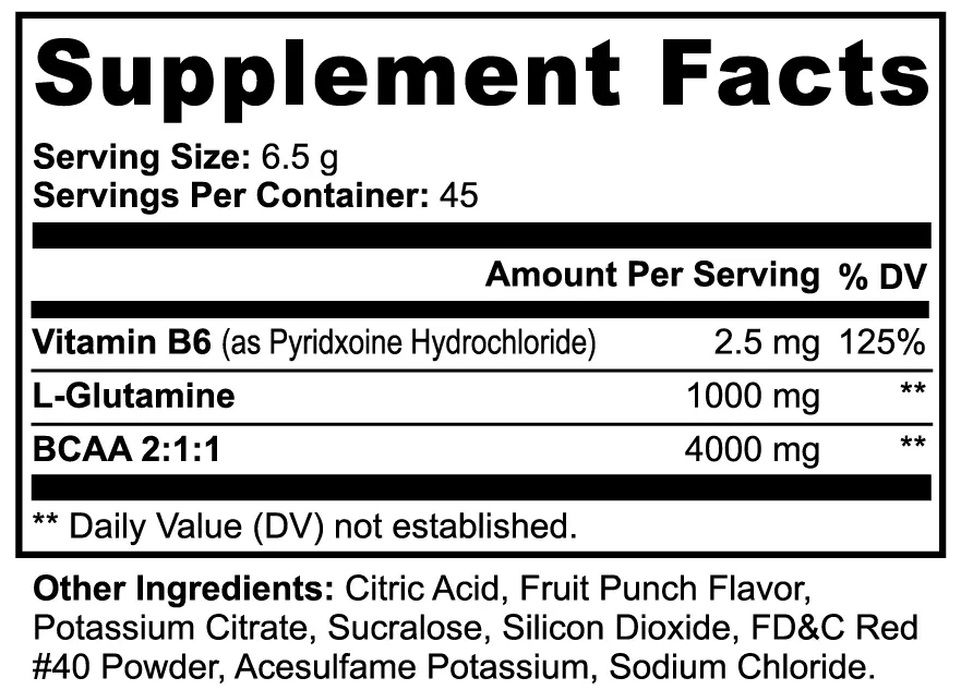 BCAA Shock Powder (Fruit Punch) Bpower Fitness