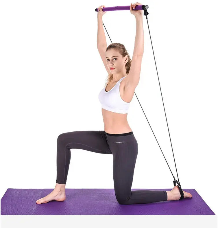 Yoga Crossfit Resistance Bands Exerciser Pull Rope Portable Gym Workout Pilates Bar Trainer Elastic Bands Bpower Fitness