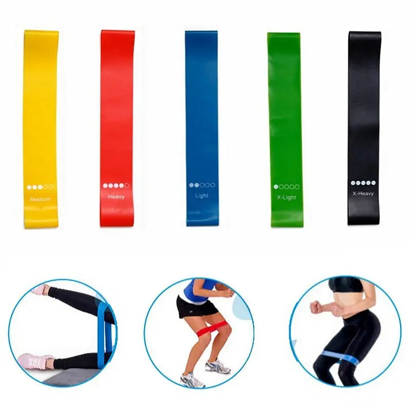 Yoga Resistance Rubber Bands Indoor Outdoor Fitness Equipment 0.35mm-1.1mm Pilates Sport Training Workout Elastic Bands Bpower Fitness