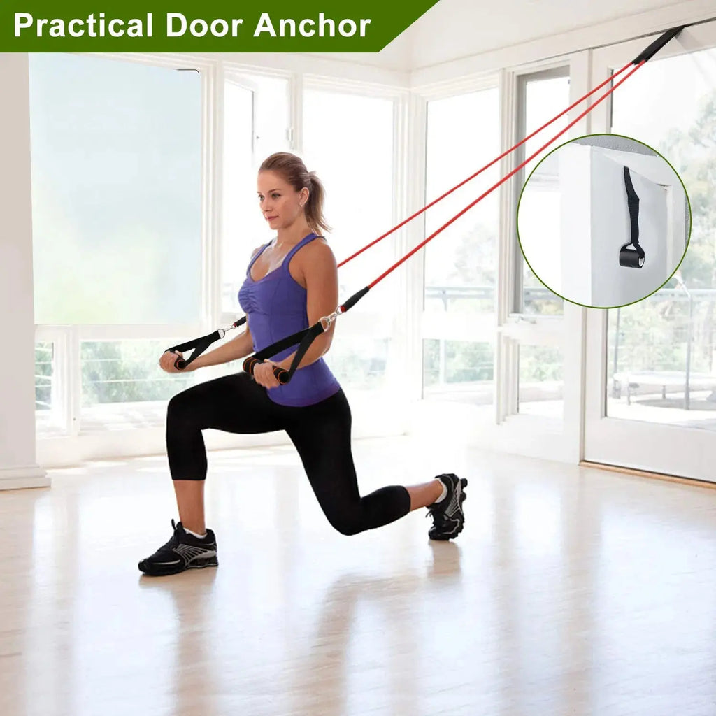 11Pcs Resistance Bands Set Fitness Workout Tubes Exercise Tube Bands Bpower Fitness