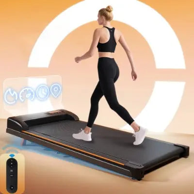 Folding Under Desk Walking Pad Treadmill With Adjustable Incline, 1-6 Km H Low Noise For Home  Office, LED Display, Magnetic Remote Control, Transport Wheels  Plug, Black. Bpower Fitness