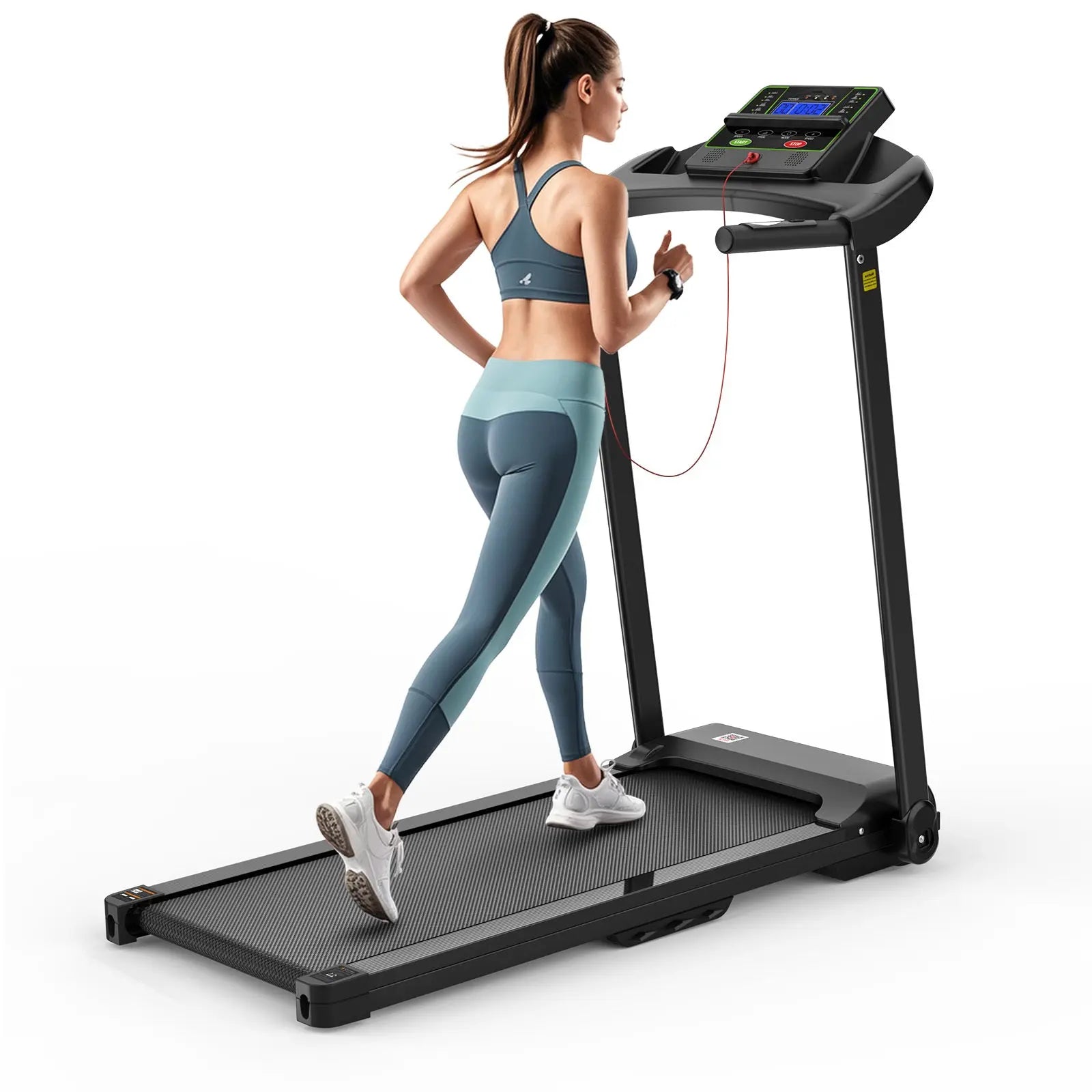 EU Electric Treadmill, Folding Treadmill For Home Up To 12 Kmh, With LED Display, App And Tablet Holder, Compact Treadmill For Home And Office Bpower Fitness