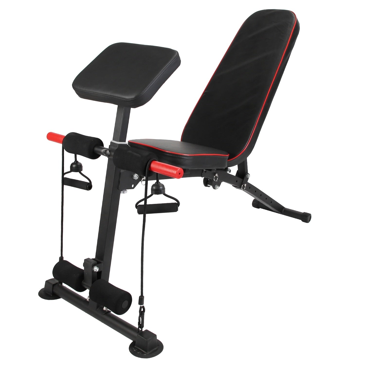 1Pc  Adjustable Weight Bench With Preacher Curl Pad Resistance Bands Leg Extension For Home Gym Full Body Exercise Fedex Shipping Bpower Fitness