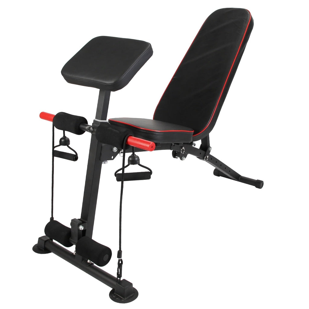 1Pc  Adjustable Weight Bench With Preacher Curl Pad Resistance Bands Leg Extension For Home Gym Full Body Exercise Fedex Shipping Bpower Fitness