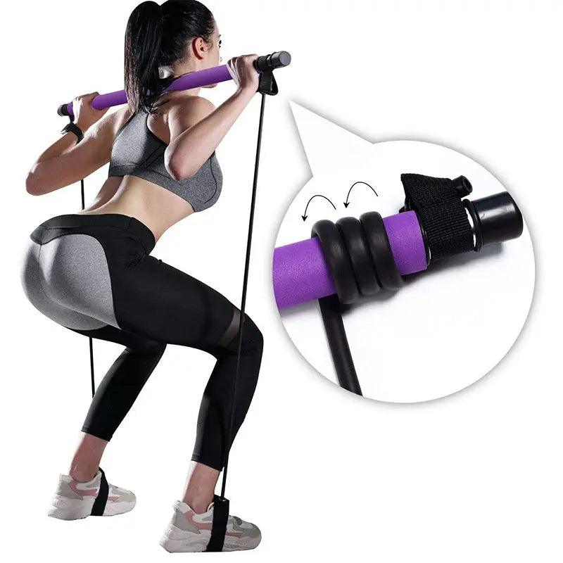 Fitness Yoga Pilates Bar Portable Gym Accessories Sport Elastic Bodybuilding Resistance Bands For Home Trainer Workout Equipment Bpower Fitness