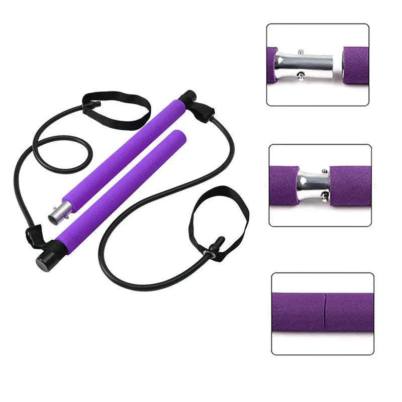 Fitness Yoga Pilates Bar Portable Gym Accessories Sport Elastic Bodybuilding Resistance Bands For Home Trainer Workout Equipment Bpower Fitness