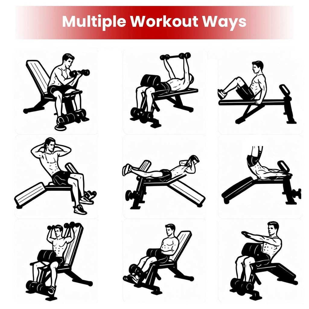 1Pc  Adjustable Weight Bench With Preacher Curl Pad Resistance Bands Leg Extension For Home Gym Full Body Exercise Fedex Shipping Bpower Fitness