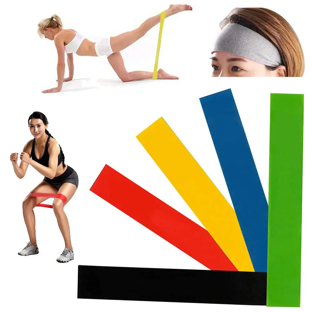 5 Level Resistance Rubber Bands Yoga Training Elastic Bands Bpower Fitness