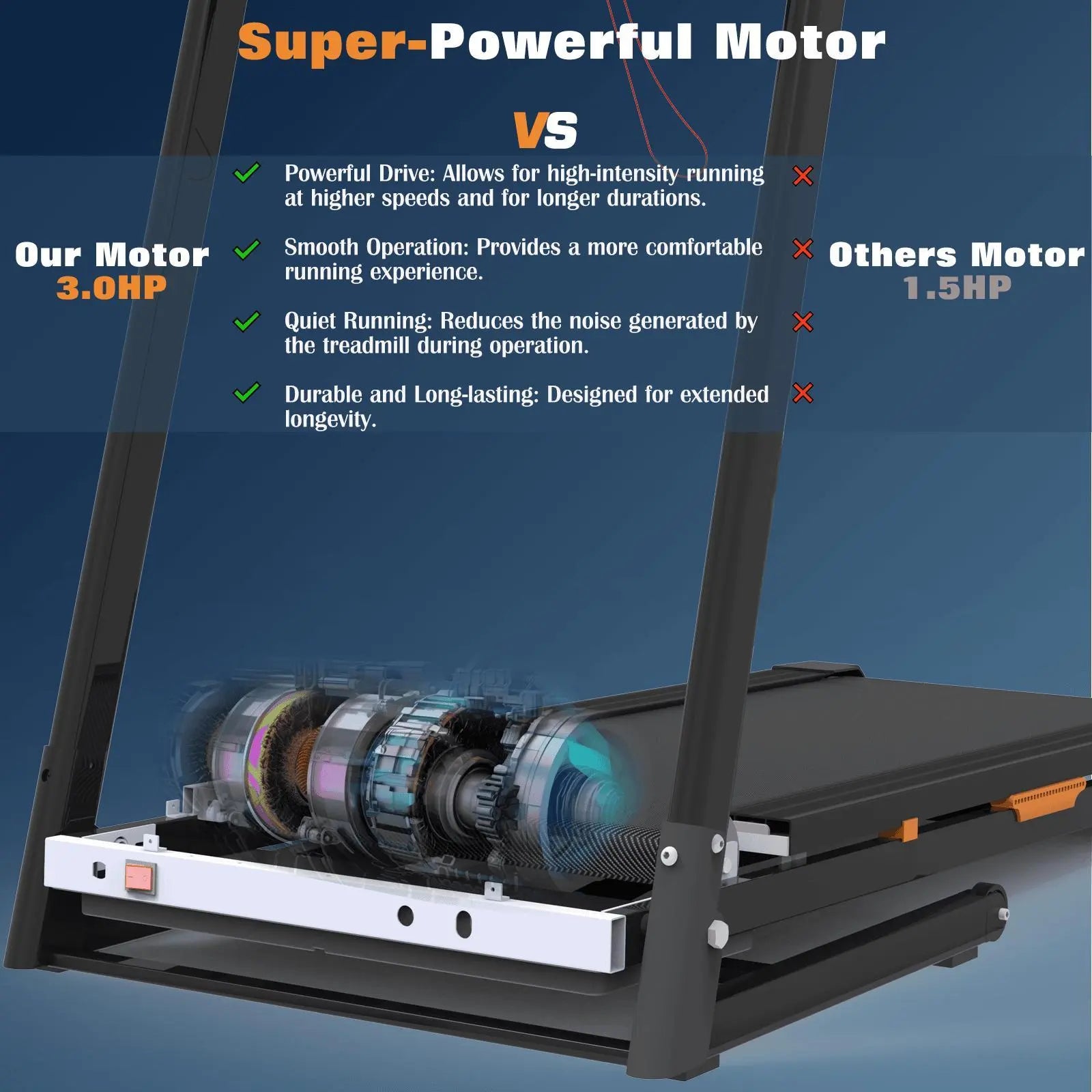 Easy-Move Wheel Treadmill With Cup Holder And Lift Motor Bpower Fitness