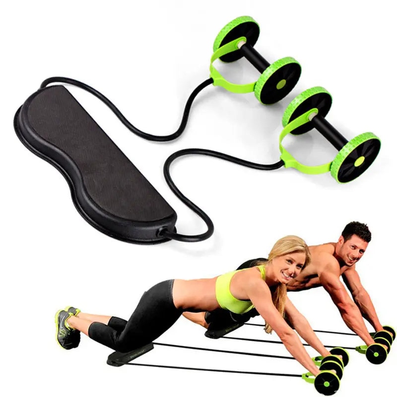 Double-wheeled Abdomen Wheel Pull Rope Bpower Fitness