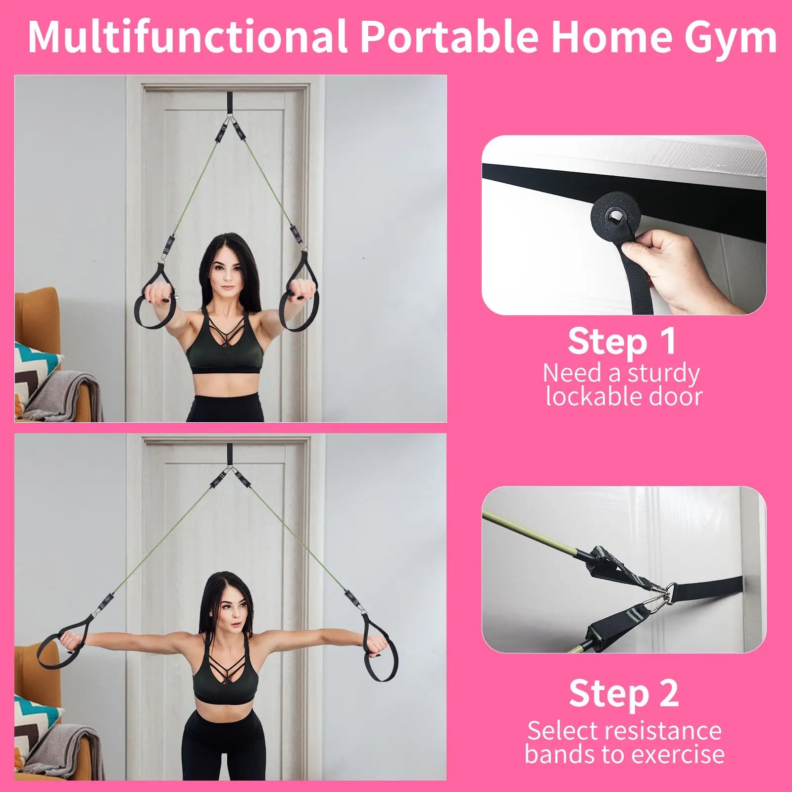 Professional Yoga & Pilates Bar Kit - 18-Piece Full-Body Workout Set With Adjustable 3-Section Bar, Ab Roller, 6 Resistance Bands, Ankle Straps & Door Anchor Bpower Fitness