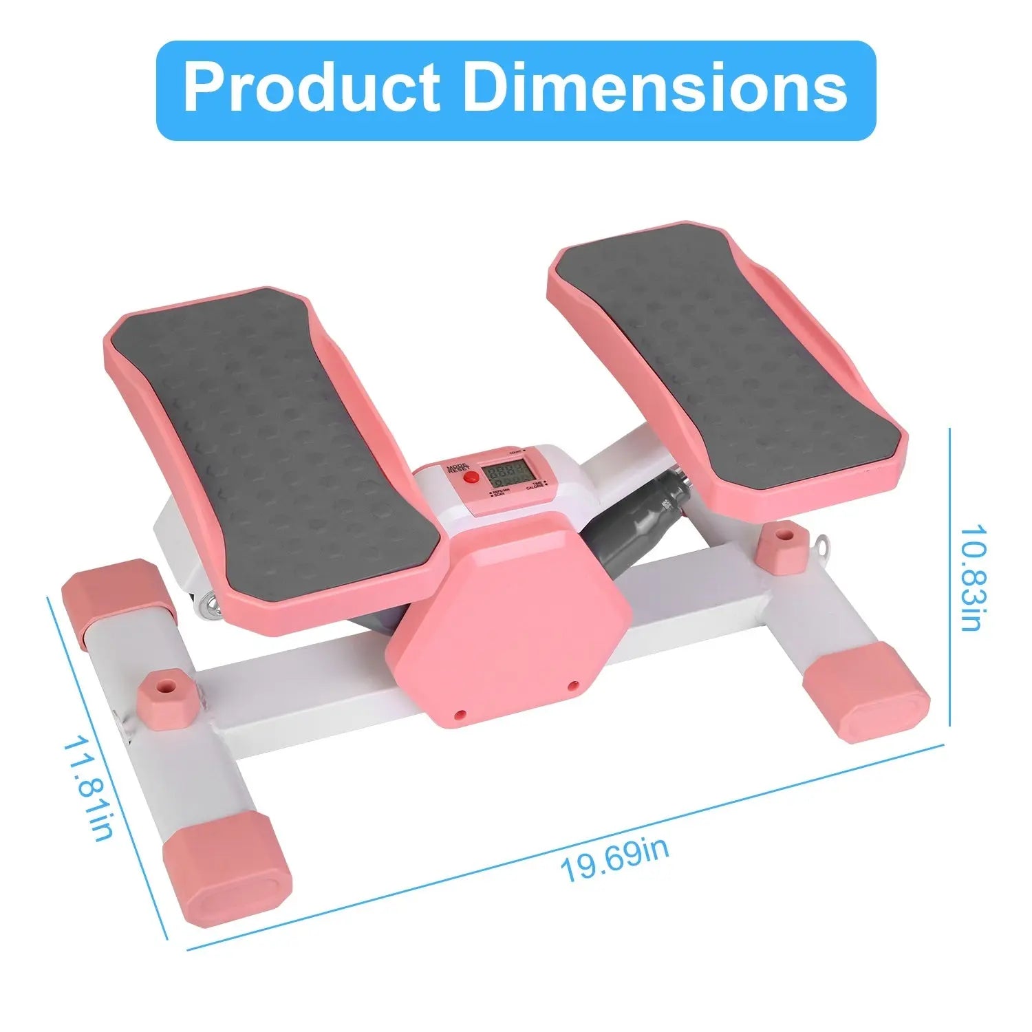 Mini Stepper Stair Stepper With Resistance Bands Quiet Workout Stepper With Digital Timer Max 330.7LBS Load For Home Bpower Fitness