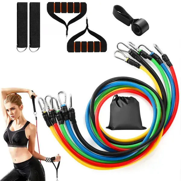 11Pcs Resistance Bands Set Fitness Workout Tubes Exercise Tube Bands Bpower Fitness