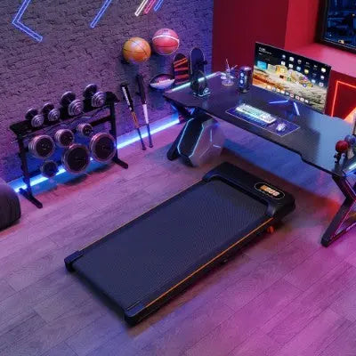Folding Under Desk Walking Pad Treadmill With Adjustable Incline, 1-6 Km H Low Noise For Home  Office, LED Display, Magnetic Remote Control, Transport Wheels  Plug, Black. Bpower Fitness