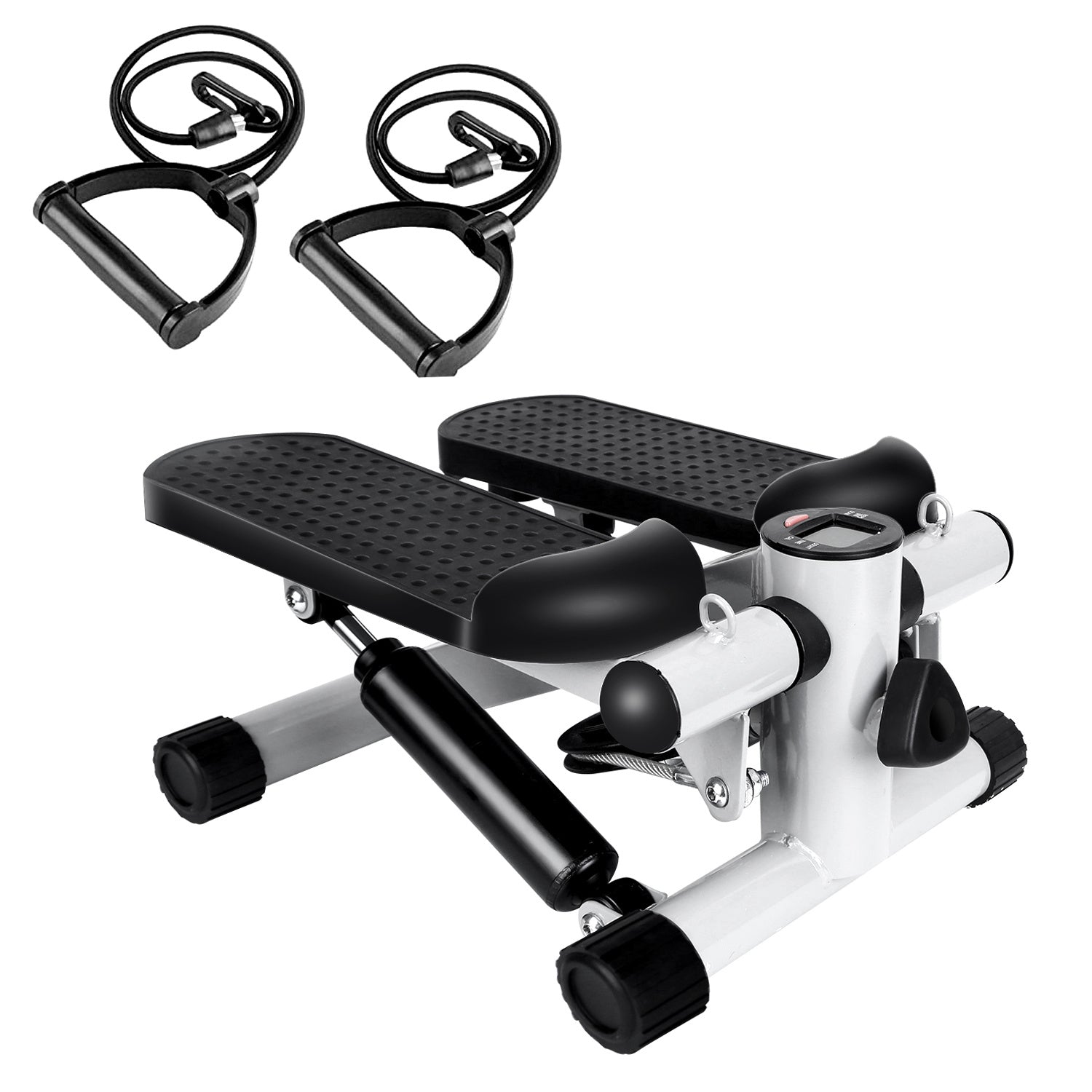 Stepper For Exercise Mini Fitness Stepper With 2 Resistance Bands LCD Monitor Max 330.7LBS Load Stair Stepper Quiet Stepper Bpower Fitness